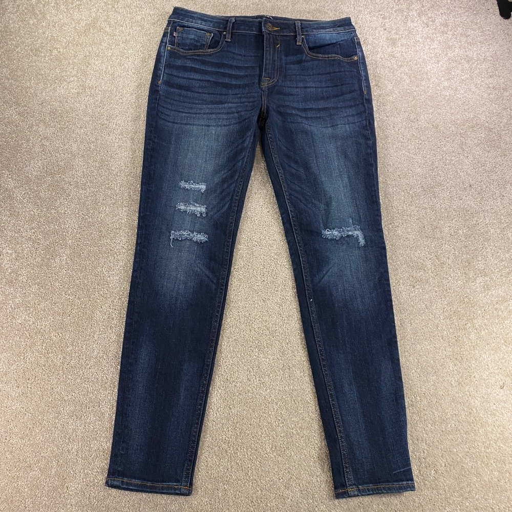 Vigoss Jagger Skinny Jeans Womens 31 Dark Wash Distressed Classic Fit Denim